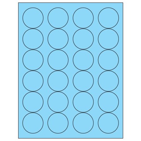 Bsc Preferred 1 2/3'' Fluorescent Pastel Blue Circle Laser Labels, 2400PK BUY00015916